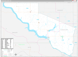 Charles Mix County, SD Wall Map Premium Style 2024